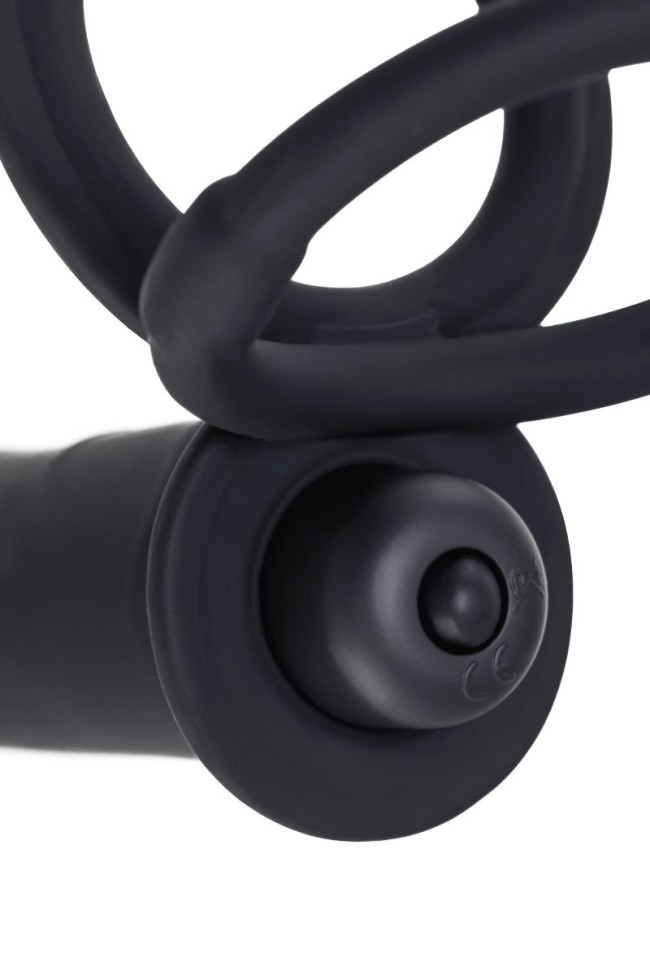 Черная насадка на пенис для двойного проникновения - 19 см. Черная насадка на пенис для двойного проникновения - 19 см.