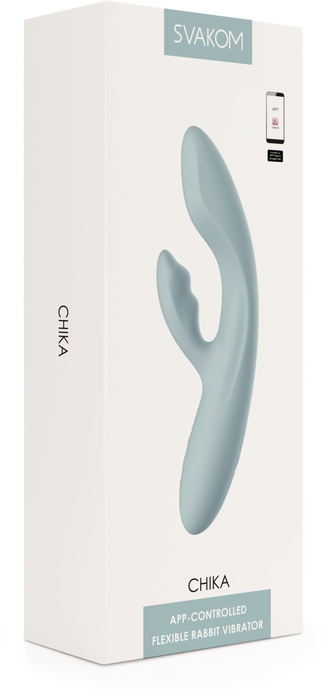 Серый вибратор-кролик Chika с функцией нагрева - 18,8 см. Серый вибратор-кролик Chika с функцией нагрева - 18,8 см.