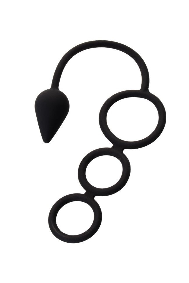 Тройное эрекционное кольцо с анальным хвостом Drop S-size Тройное эрекционное кольцо с анальным хвостом Drop S-size