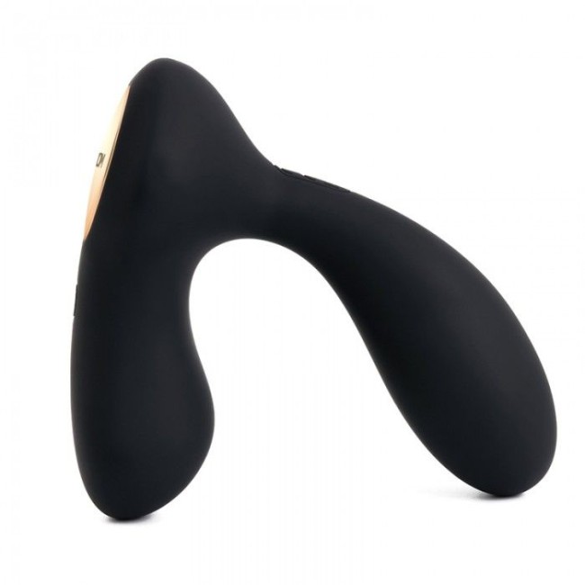 Чёрный стимулятор простаты Vick с вибрацией и пультом ДУ Чёрный стимулятор простаты Vick с вибрацией и пультом ДУ