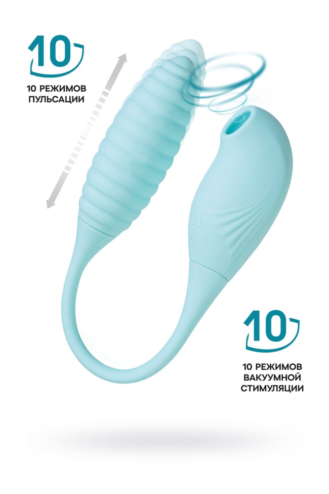 Голубое виброяйцо с вакуум-волновым стимулятором клитора Roow Голубое виброяйцо с вакуум-волновым стимулятором клитора Roow