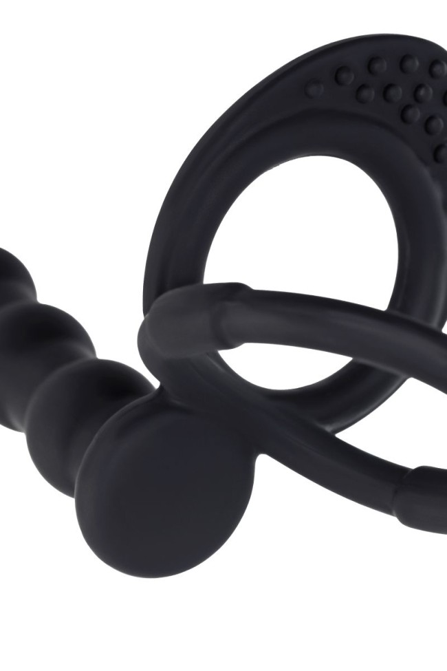 Черная насадка на пенис для двойного проникновения - 19,5 см. Черная насадка на пенис для двойного проникновения - 19,5 см.