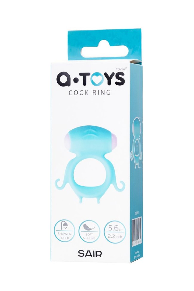 Голубое виброкольцо на пенис Sair Голубое виброкольцо на пенис Sair