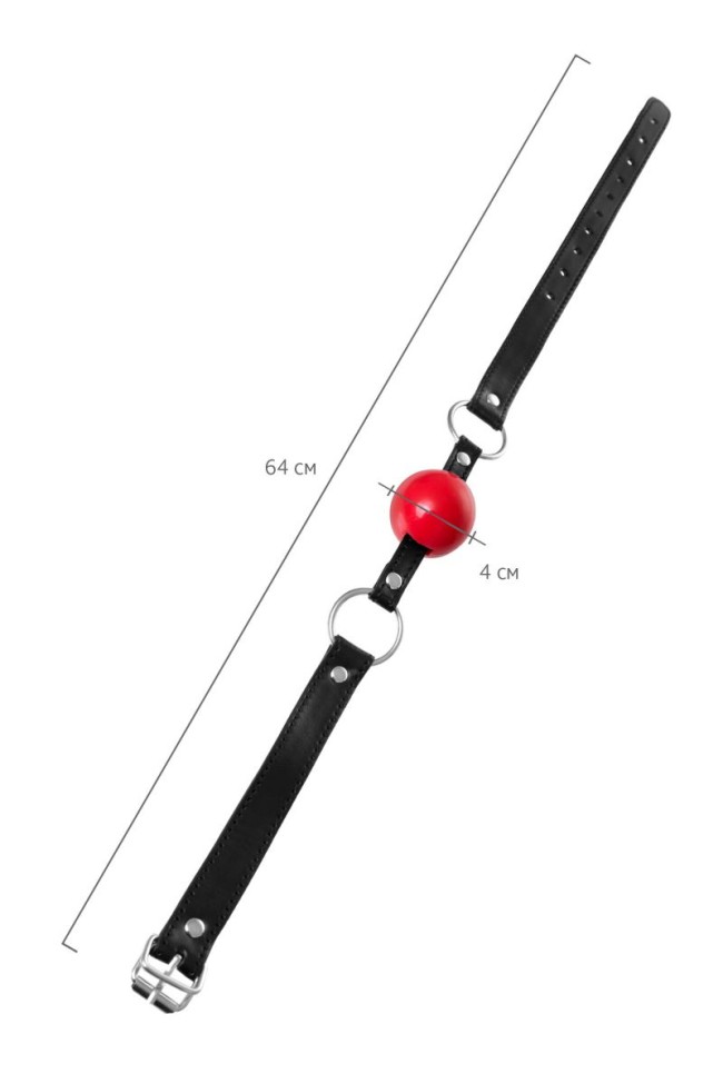 Красный кляп-шар на черных ремешках Anonymo Красный кляп-шар на черных ремешках Anonymo