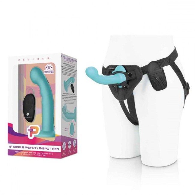 Голубая изогнутая насадка 6in Remote Control Ripple P-Spot G-Spot на черных трусиках - 16 см. Голубая изогнутая насадка 6in Remote Control Ripple P-Spot G-Spot на черных трусиках - 16 см.