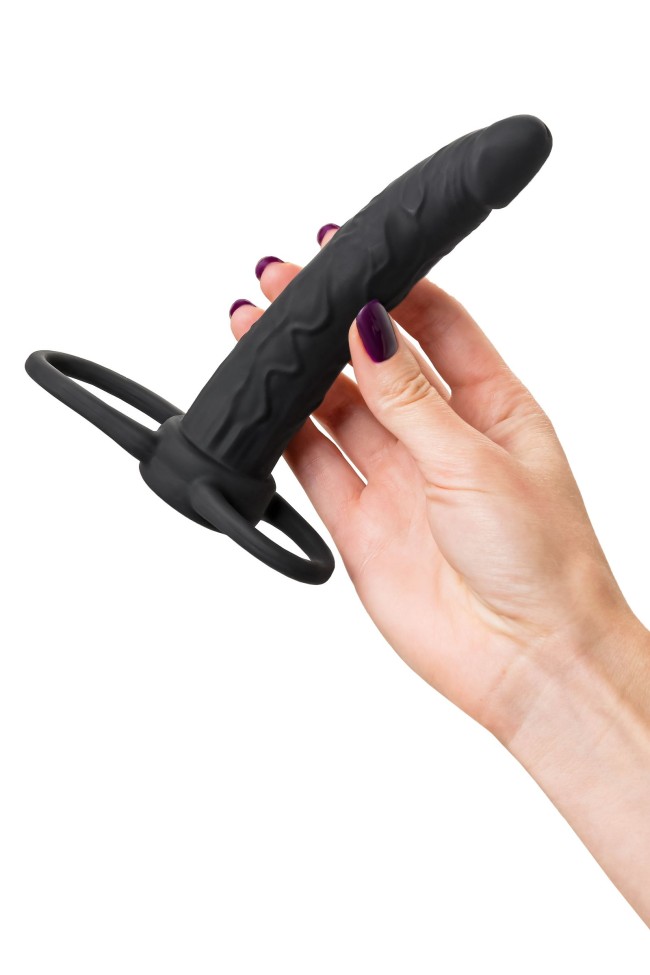 Черная насадка на пенис для двойного проникновения Black Red - 16,5 см. Черная насадка на пенис для двойного проникновения Black Red - 16,5 см.