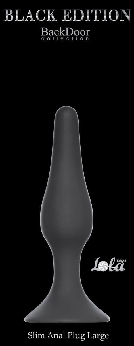 Чёрная анальная пробка Slim Anal Plug Large - 12,5 см. Чёрная анальная пробка Slim Anal Plug Large - 12,5 см.