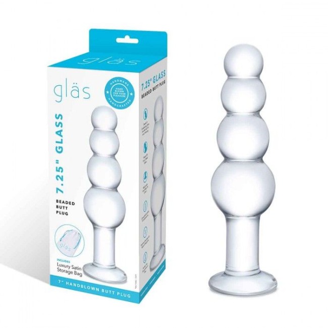 Прозрачная анальная пирамида 7,25 Beaded Butt Plug - 17 см. Прозрачная анальная пирамида 7,25 Beaded Butt Plug - 17 см.