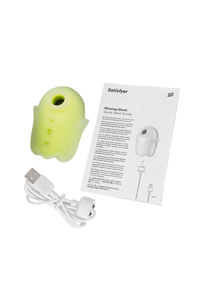 Желтый люминесцентный вакуум-волновой стимулятор клитора Glowing Ghost Желтый люминесцентный вакуум-волновой стимулятор клитора Glowing Ghost