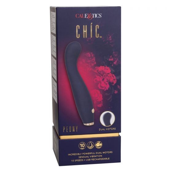 Синий вибромассажер Chic Peony - 19,7 см. Синий вибромассажер Chic Peony - 19,7 см.