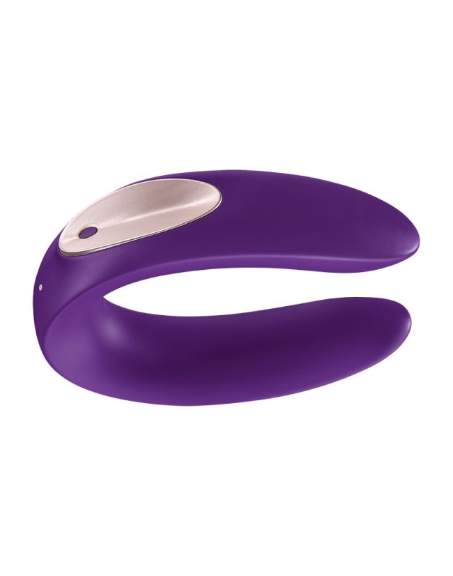 Фиолетовый вибратор для пар Satisfyer Double Plus Remote с пультом ДУ Фиолетовый вибратор для пар Satisfyer Double Plus Remote с пультом ДУ