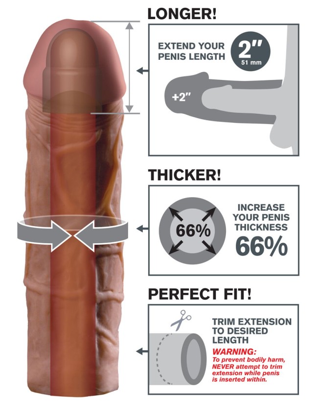 Коричневая насадка Mega 2 Extension - 20,3 см. Коричневая насадка Mega 2 Extension - 20,3 см.
