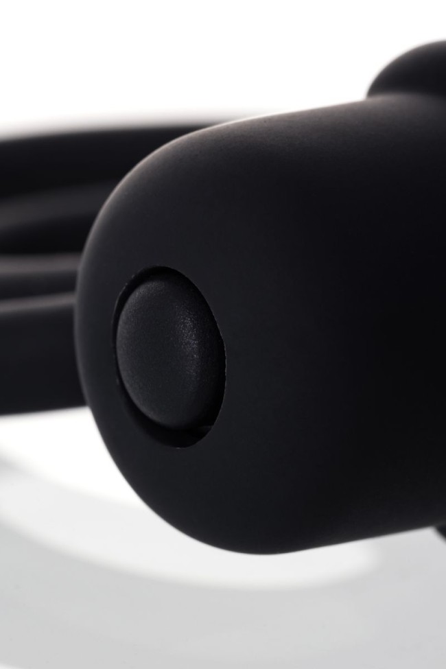 Чёрное эрекционное кольцо с вибростимулятором и анальным хвостом Чёрное эрекционное кольцо с вибростимулятором и анальным хвостом