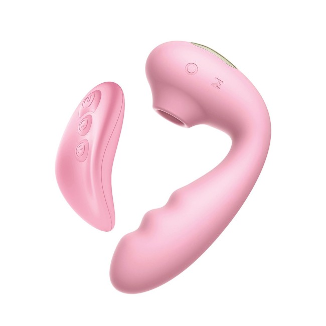 Розовый вибратор Tara с вакуумной стимуляцией и пультом ДУ Розовый вибратор Tara с вакуумной стимуляцией и пультом ДУ