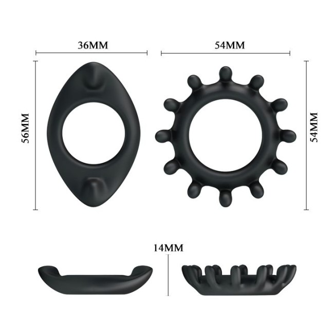 Набор из 2 фигурных эрекционных колец Набор из 2 фигурных эрекционных колец