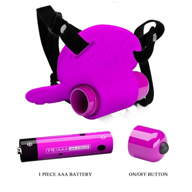 Лиловое сердечко с вибрацией и регулируемыми ремешками Heartbeat Лиловое сердечко с вибрацией и регулируемыми ремешками Heartbeat