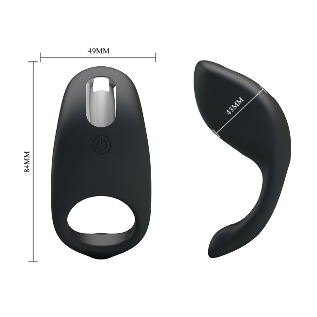 Черное перезаряжаемое эрекционное кольцо Gemma