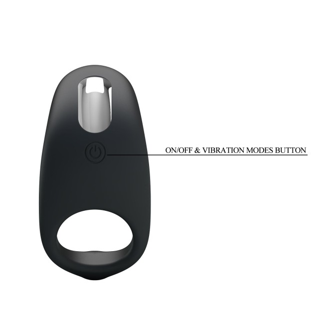 Черное перезаряжаемое эрекционное кольцо Gemma