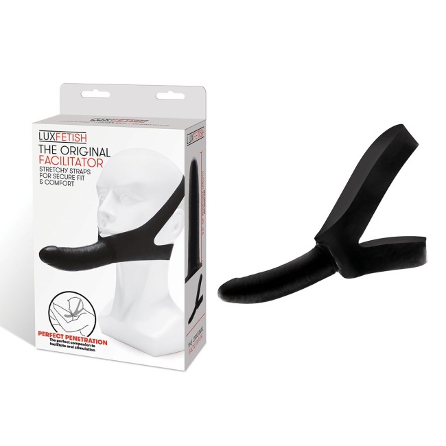 Черный фаллоимитатор с креплением на лицо The Original Facilitator - 14 см. Черный фаллоимитатор с креплением на лицо The Original Facilitator - 14 см.