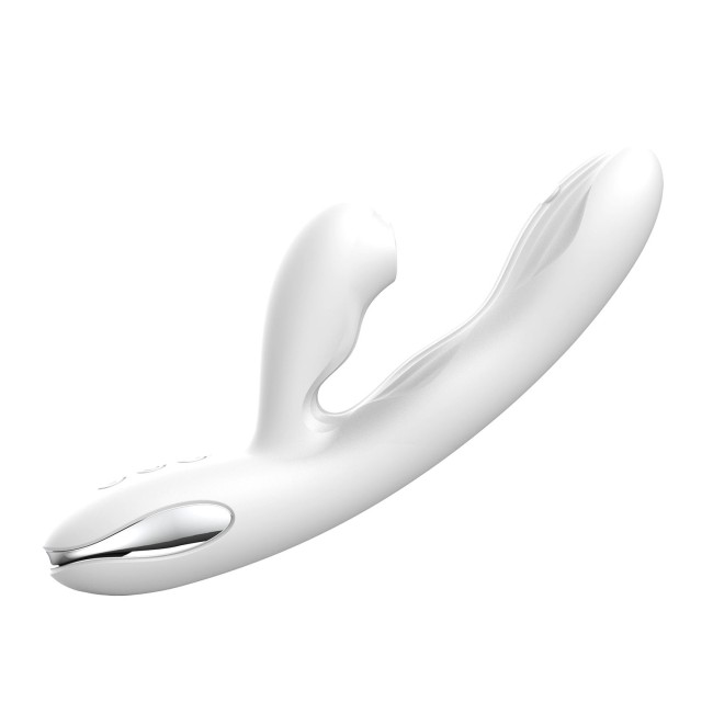Белый вибратор-кролик Eria с вакуумной стимуляцией, функцией tapping и нагревом - 21,5 см. Белый вибратор-кролик Eria с вакуумной стимуляцией, функцией tapping и нагревом - 21,5 см.