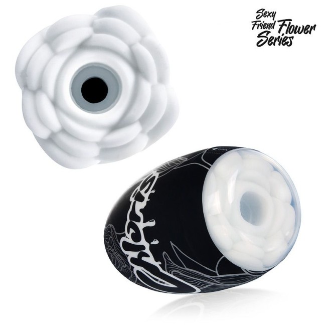 Белый нереалистичный мастурбатор в форме бутона цветка Chloris Белый нереалистичный мастурбатор в форме бутона цветка Chloris