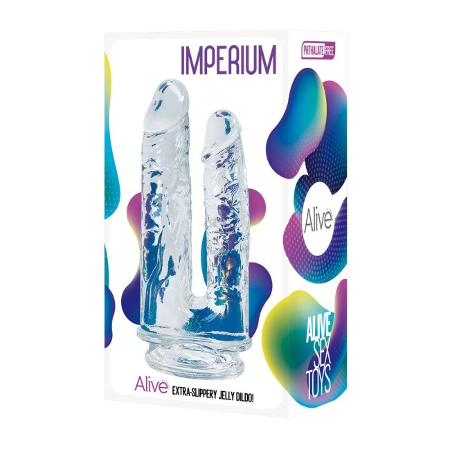 Прозрачный анально-вагинальный фаллоимитатор на присоске Imperium Jelly Dildo - 18 см. Прозрачный анально-вагинальный фаллоимитатор на присоске Imperium Jelly Dildo - 18 см.