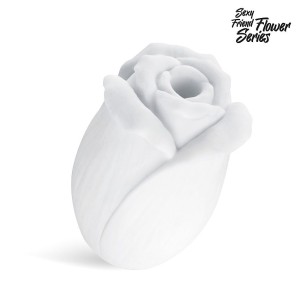 Белый нереалистичный мастурбатор в форме бутона цветка White Rose