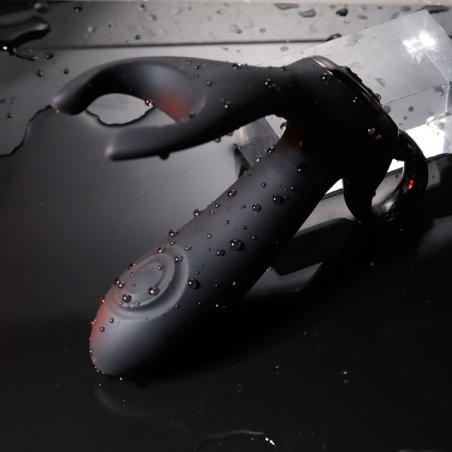 Черный вибромассажер простаты с эффектом маятника и пультом ДУ - 16 см. Черный вибромассажер простаты с эффектом маятника и пультом ДУ - 16 см.