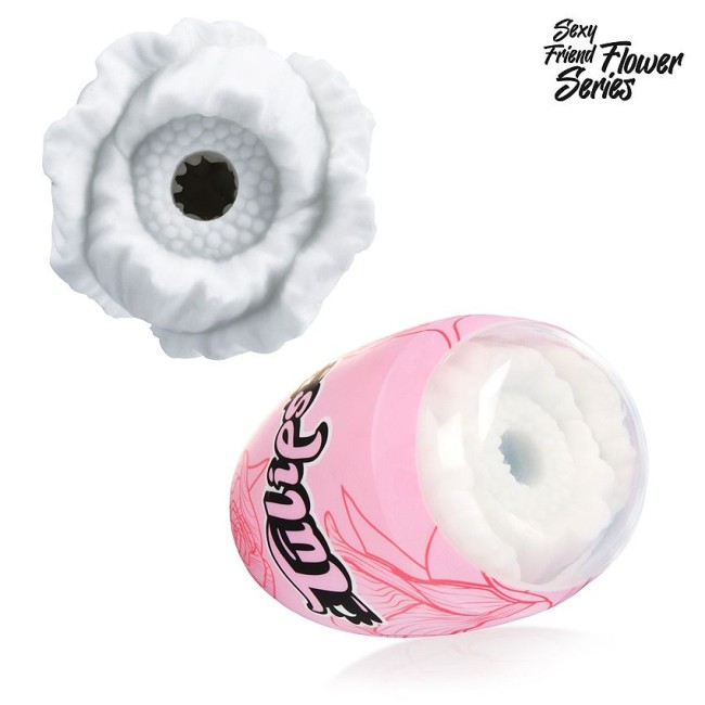 Белый нереалистичный мастурбатор в форме бутона цветка Tulips Белый нереалистичный мастурбатор в форме бутона цветка Tulips
