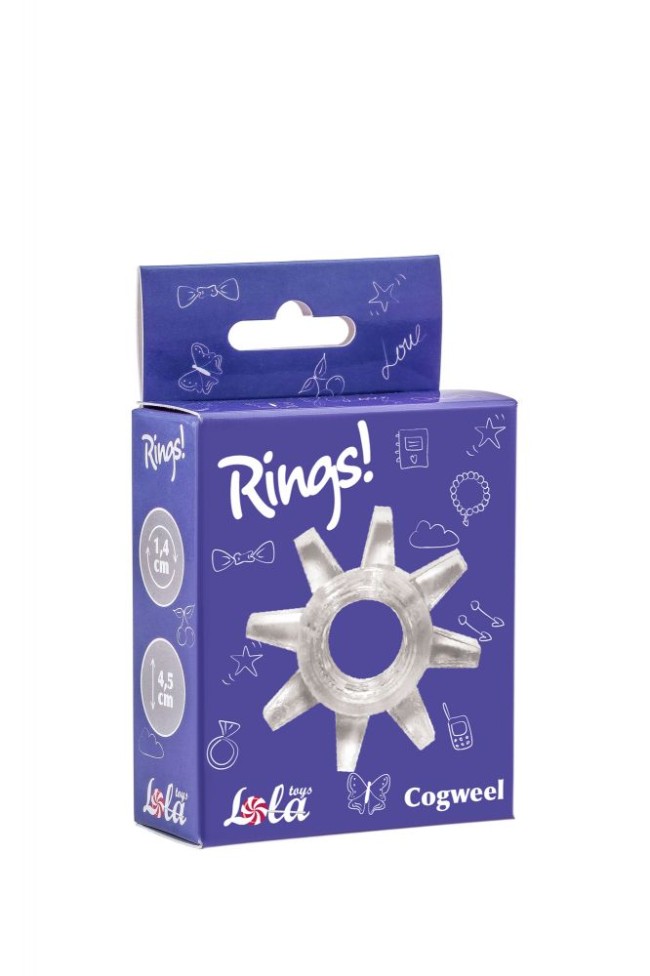 Прозрачное эрекционное кольцо Rings Cogweel Прозрачное эрекционное кольцо Rings Cogweel