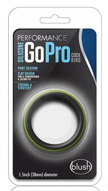 Черно-зеленое эрекционное кольцо Silicone Go Pro Cock Ring Черно-зеленое эрекционное кольцо Silicone Go Pro Cock Ring