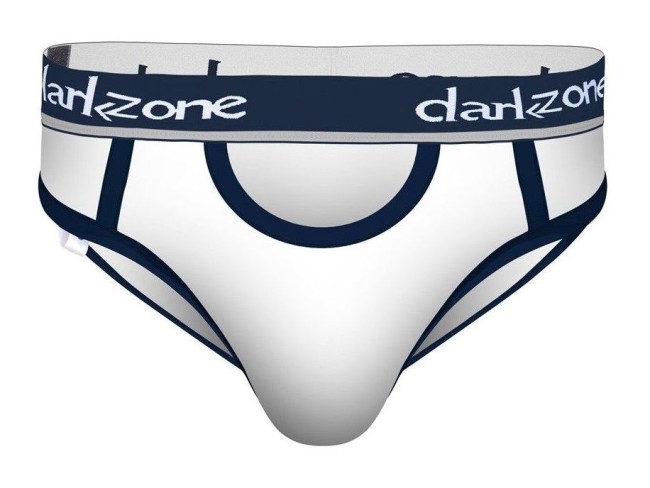 Белые мужские трусы-брифы с вырезом