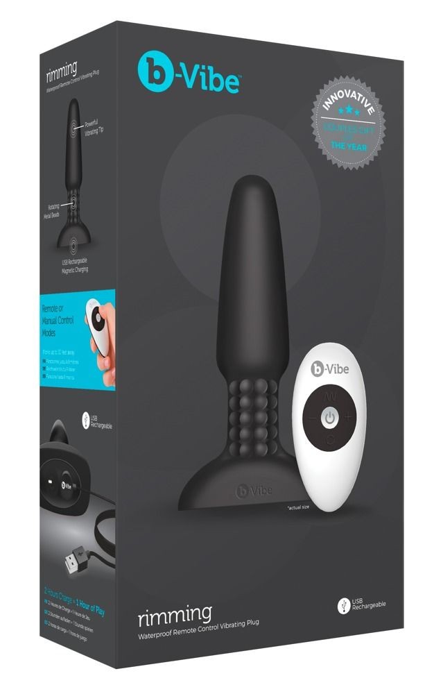 Чёрная вибровтулка с ротацией шариков RIMMING REMOTE CONTROL PLUG BLACK - 15,2 см. Чёрная вибровтулка с ротацией шариков RIMMING REMOTE CONTROL PLUG BLACK - 15,2 см.