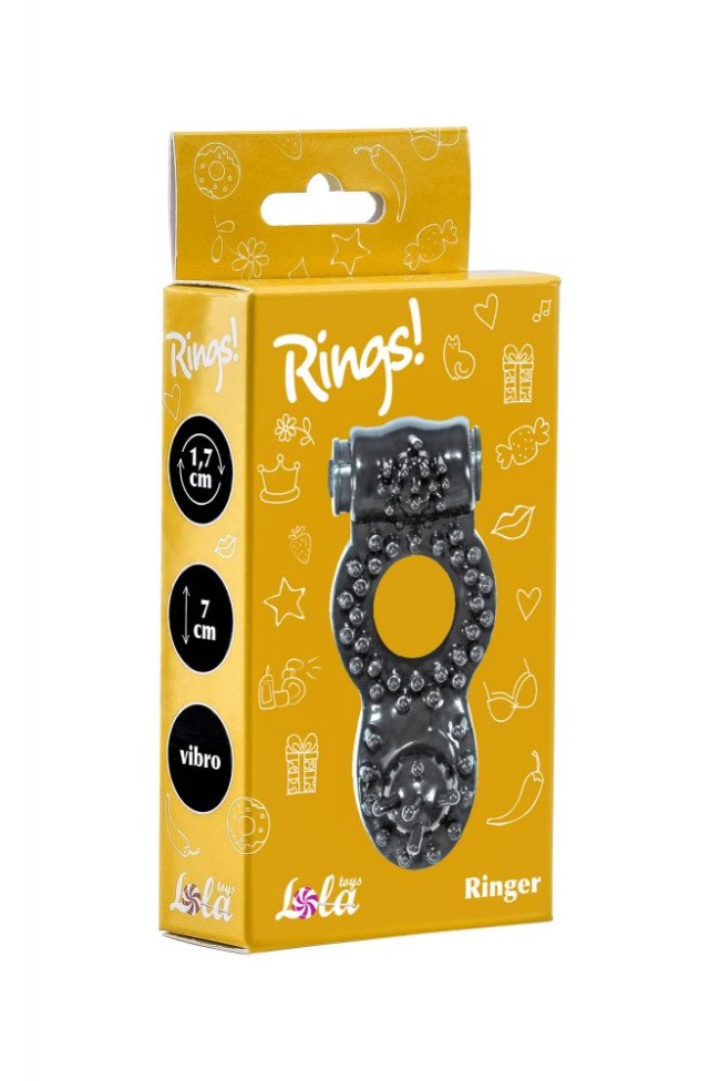 Чёрное эрекционное кольцо Rings Ringer Чёрное эрекционное кольцо Rings Ringer