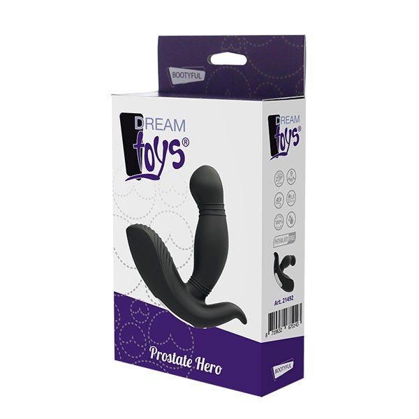 Черный вибромассажер простаты PROSTATE HERO Черный вибромассажер простаты PROSTATE HERO