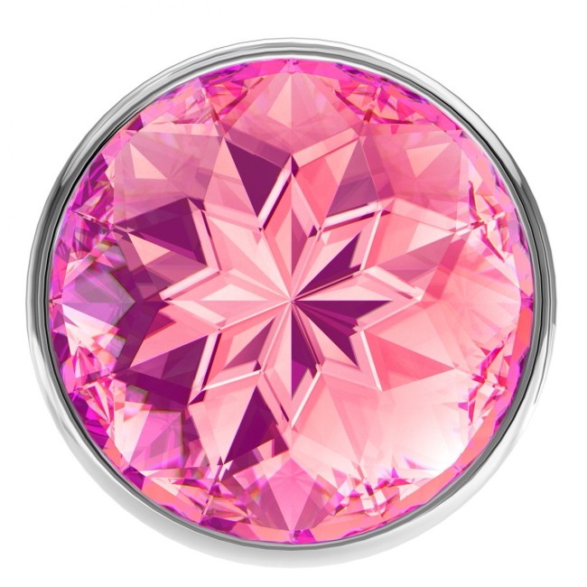 Большая серебристая анальная пробка Diamond Pink Sparkle Large с розовым кристаллом - 8 см. Большая серебристая анальная пробка Diamond Pink Sparkle Large с розовым кристаллом - 8 см.