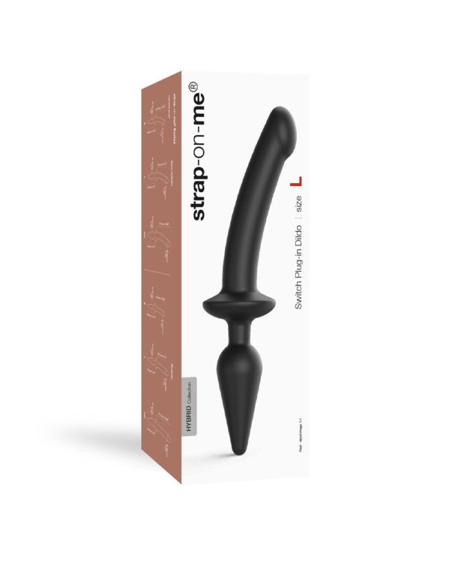Черный двусторонний фаллоимитатор Strap-On-Me Dildo Plug-In Switch size S Черный двусторонний фаллоимитатор Strap-On-Me Dildo Plug-In Switch size S