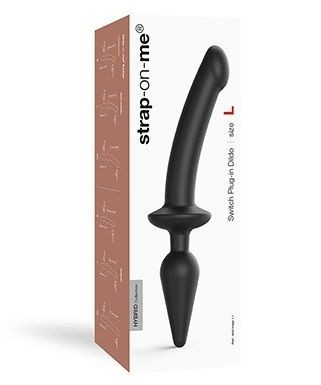 Черный двусторонний фаллоимитатор Strap-On-Me Dildo Plug-In Switch size L Черный двусторонний фаллоимитатор Strap-On-Me Dildo Plug-In Switch size L