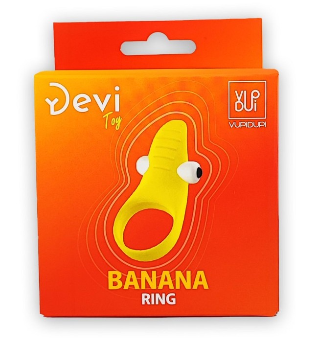 Желтое эрекционное виброкольцо Banana Ring Желтое эрекционное виброкольцо Banana Ring
