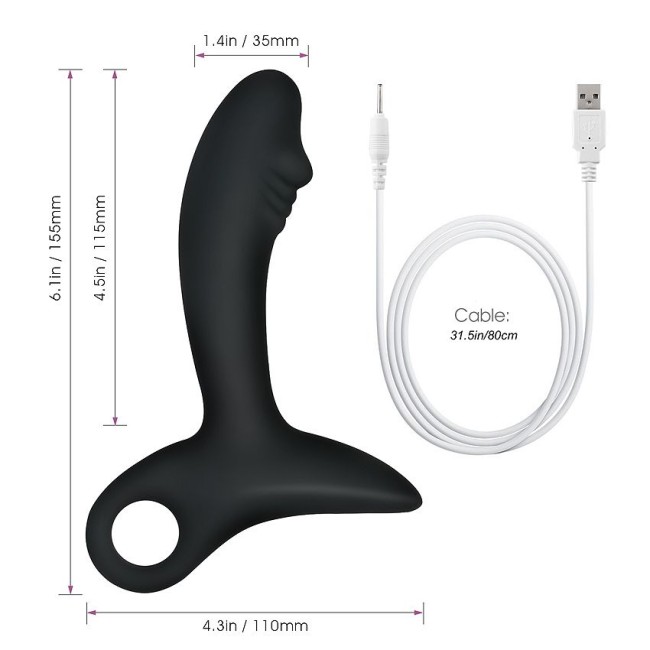 Черный силиконовый анальный вибромассажер Erokay Черный силиконовый анальный вибромассажер Erokay