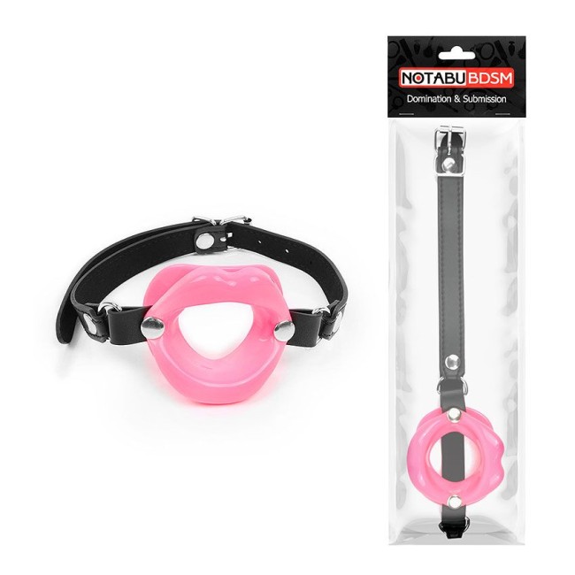 Розовый кляп-губки на черном ремешке Розовый кляп-губки на черном ремешке