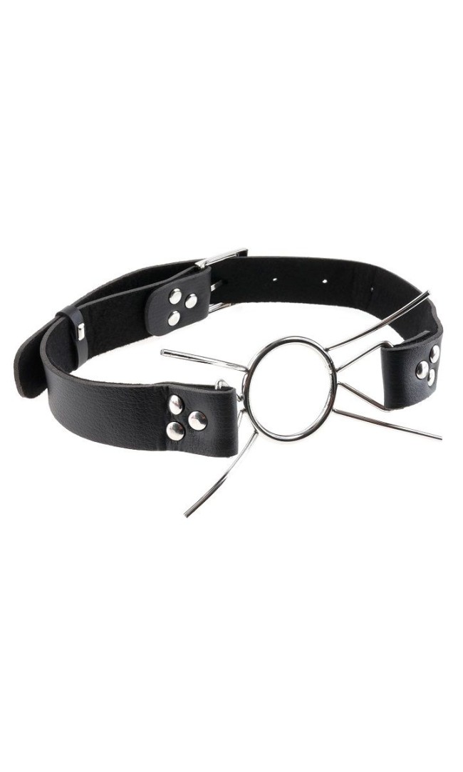 Металлический расширитель для рта на кожаном ремешке Spider Gag Металлический расширитель для рта на кожаном ремешке Spider Gag