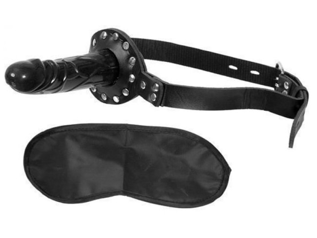 Чёрный кляп с фаллоимитатором Deluxe Ball Gag with Dildo Чёрный кляп с фаллоимитатором Deluxe Ball Gag with Dildo