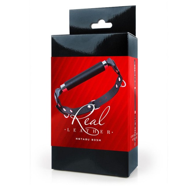 Черный кожаный кляп-трензель Черный кожаный кляп-трензель