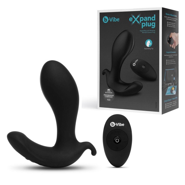 Черный анальный стимулятор с расширением и вибрацией Expand Plug - 10,5 см. Черный анальный стимулятор с расширением и вибрацией Expand Plug - 10,5 см.