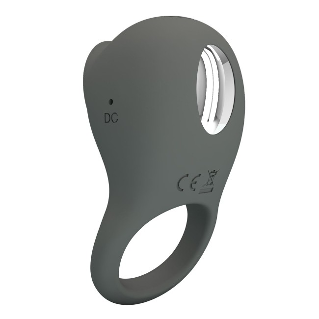 Серое эрекционное виброкольцо со стимуляцией клитора Серое эрекционное виброкольцо со стимуляцией клитора