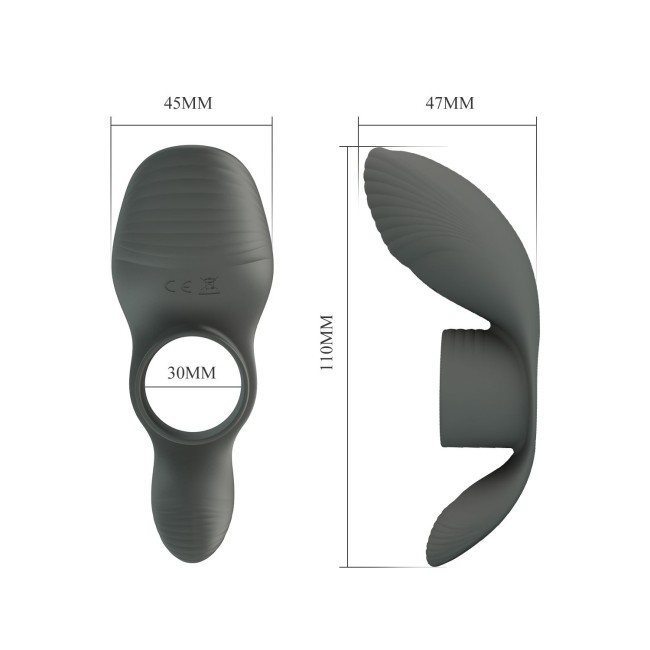 Серое кольцо на пенис с вибрацией Серое кольцо на пенис с вибрацией