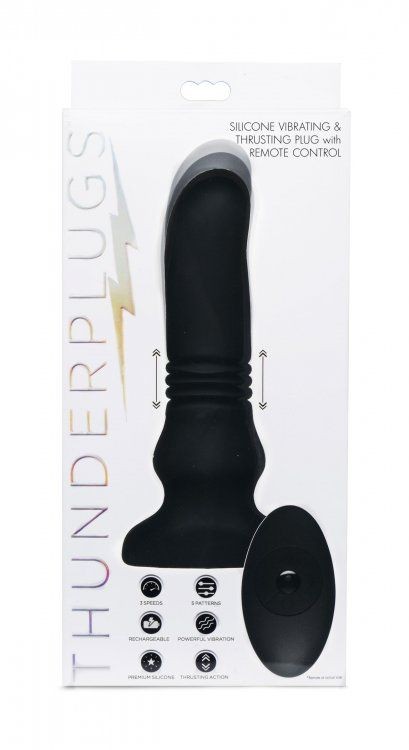 Черный фрикционный вибратор Silicone Vibrating Thrusting Plug with Remote Control - 17,1 см. Черный фрикционный вибратор Silicone Vibrating Thrusting Plug with Remote Control - 17,1 см.