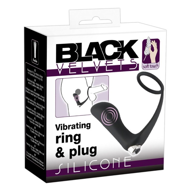 Черное эрекционное кольцо с анальной вибропробкой Vibrating Ring Plug Черное эрекционное кольцо с анальной вибропробкой Vibrating Ring Plug