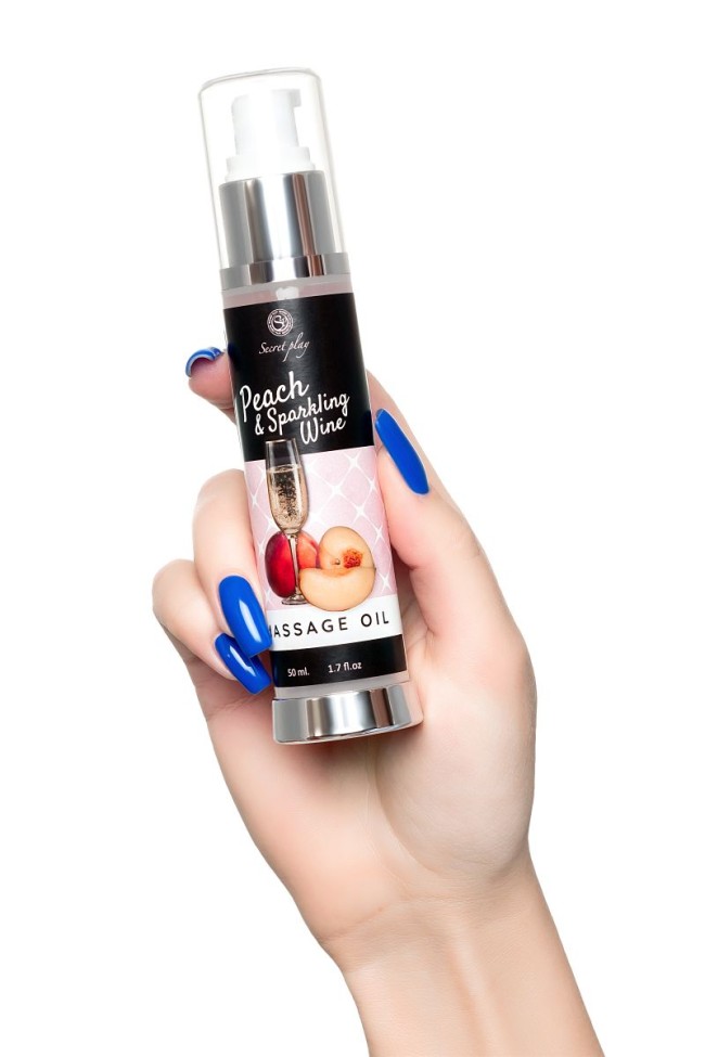 Массажное масло с ароматом персика и шампанского - 50 мл. Массажное масло с ароматом персика и шампанского - 50 мл.
